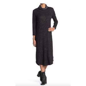 Bobeau Cowl Neck Sweater Dress Built In Mask